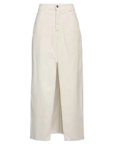 Souvenir Woman Maxi Skirt Off White Size M Cotton, Elastane