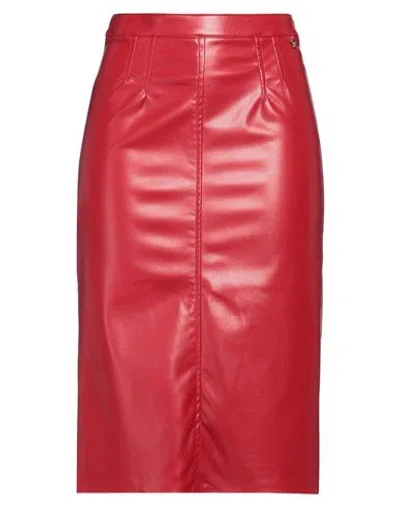 Souvenir Woman Midi Skirt Red Size Xs Polyester, Polyurethane In Multi