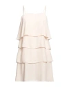 Souvenir Woman Mini Dress Beige Size M Polyester In Beige