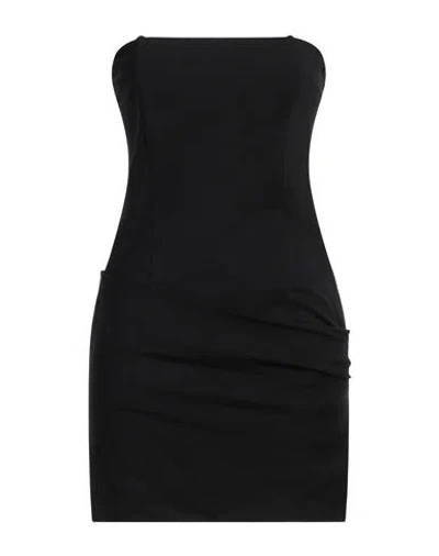 Souvenir Woman Mini Dress Black Size L Viscose, Polyamide, Elastane