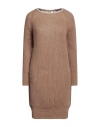 Souvenir Woman Mini Dress Camel Size Onesize Acrylic, Mohair Wool, Polyamide In Beige
