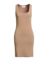 Souvenir Woman Mini Dress Camel Size Onesize Acrylic, Wool, Viscose