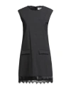 Souvenir Woman Mini Dress Charcoal Size S Polyester, Viscose, Elastane In Black