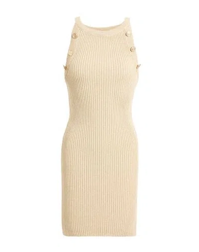Souvenir Woman Mini Dress Gold Size M Viscose, Metallic Fiber, Polyamide In Neutral