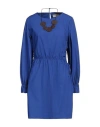 SOUVENIR SOUVENIR WOMAN MINI DRESS NAVY SIZE S COTTON