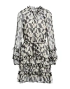 Souvenir Woman Mini Dress Off White Size L Polyester, Metallic Fiber, Elastic Fibres In Off White