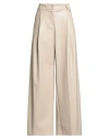 Souvenir Woman Pants Beige Size L Polyurethane, Polyester In Neutral
