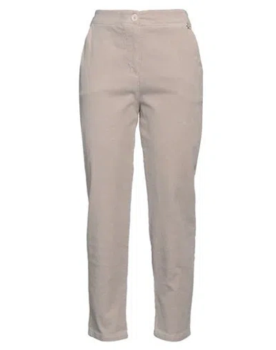 Souvenir Woman Pants Beige Size S Cotton, Elastane In Pink