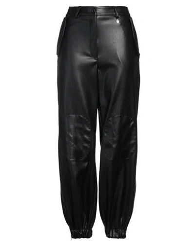 Souvenir Woman Pants Black Size M Polyurethane, Polyester