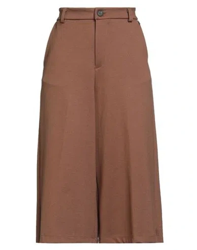 Souvenir Woman Pants Brown Size M Viscose, Polyamide, Polyester, Elastane