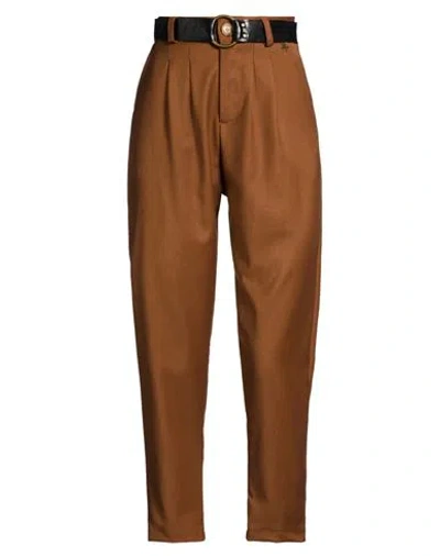 Souvenir Woman Pants Brown Size Xs Polyester, Elastane, Viscose