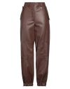 Souvenir Woman Pants Brown Size Xs Polyurethane, Polyester In Brown