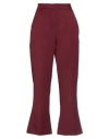 Souvenir Woman Pants Burgundy Size M Polyester, Elastane In Red