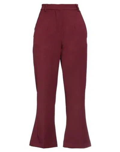 Souvenir Woman Pants Burgundy Size M Polyester, Elastane In Red