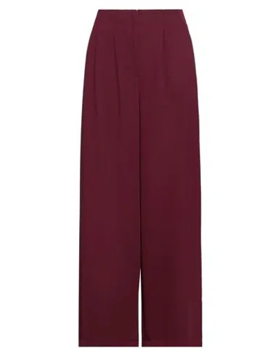 Souvenir Woman Pants Burgundy Size M Polyester In Red