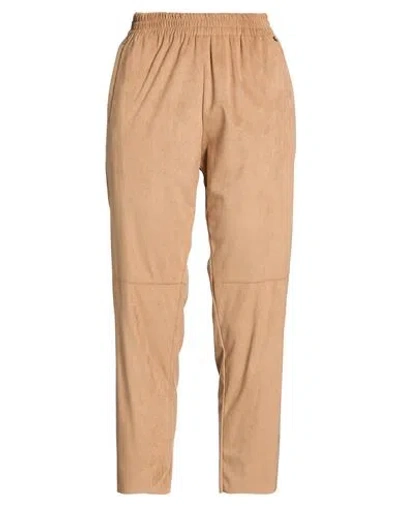 Souvenir Woman Pants Camel Size M Polyester, Elastane In Brown