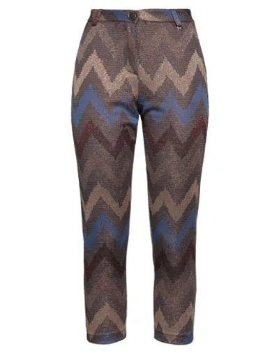 Souvenir Woman Pants Camel Size S Polyester, Viscose, Polyamide, Metallic Polyester In Beige
