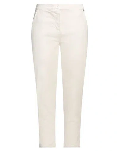 Souvenir Woman Pants Cream Size M Cotton, Elastane In White