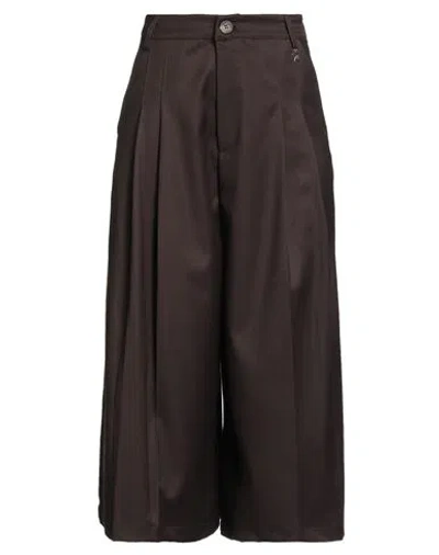Souvenir Woman Pants Dark Brown Size Xs Polyester, Viscose, Elastane