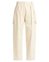 Souvenir Woman Pants Ivory Size M Cotton, Elastane