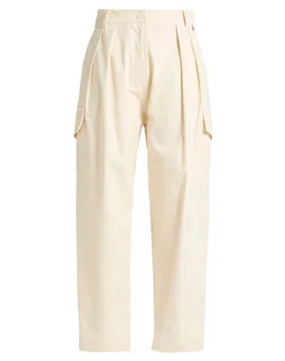 Souvenir Woman Pants Ivory Size M Cotton, Elastane