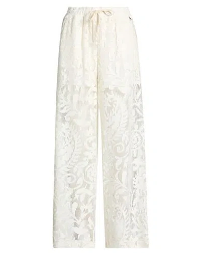 Souvenir Woman Pants Ivory Size M Polyester, Cotton In Neutral