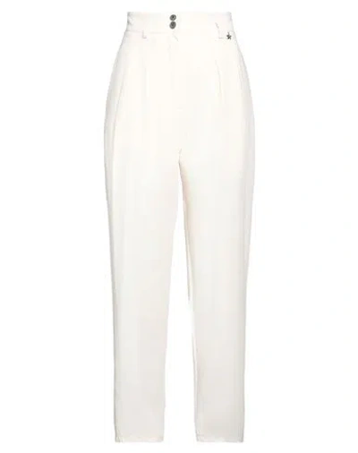 Souvenir Woman Pants Ivory Size M Polyester, Viscose, Elastane In White