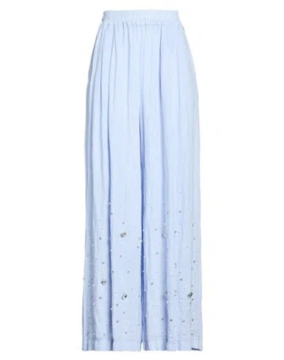 Souvenir Woman Pants Light Blue Size S Linen
