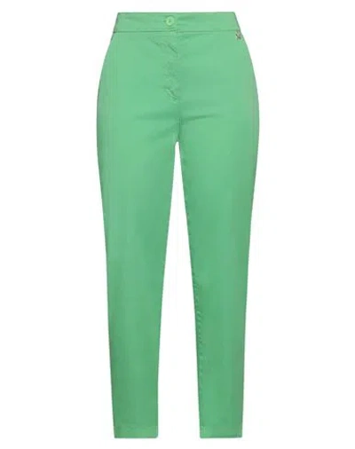 Souvenir Woman Pants Lime Green Size S Cotton, Elastane