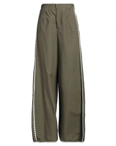 Souvenir Woman Pants Military Green Size Xs Cotton
