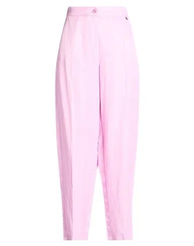 Souvenir Woman Pants Pink Size L Viscose, Linen
