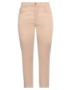 Souvenir Woman Pants Sand Size M Cotton, Elastane In Beige