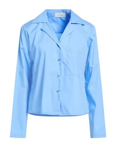 Souvenir Woman Shirt Azure Size M Cotton In Blue
