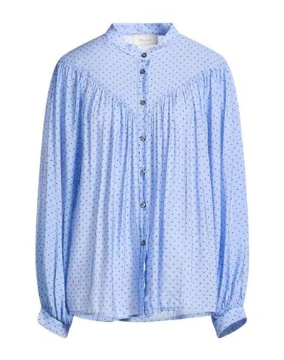 Souvenir Woman Shirt Azure Size S Rayon, Polyamide In Blue