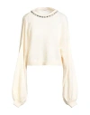 Souvenir Woman Sweater Cream Size Onesize Acrylic, Mohair Wool, Nylon In Neutral