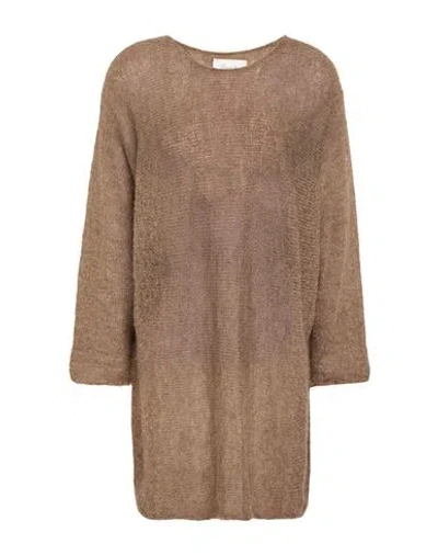 Souvenir Woman Sweater Taupe Size Onesize Acrylic, Polyamide, Mohair Wool In Gray