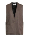 Souvenir Woman Tailored Vest Brown Size M Polyester, Viscose, Elastane In Brown