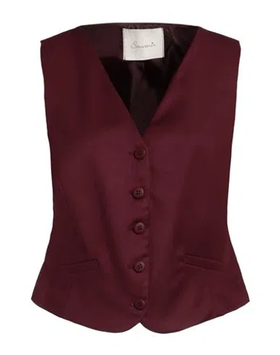 Souvenir Woman Tailored Vest Burgundy Size M Polyester, Viscose, Elastane In Red