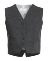 Souvenir Woman Tailored Vest Charcoal Size M Viscose, Polyamide, Elastane In Gray