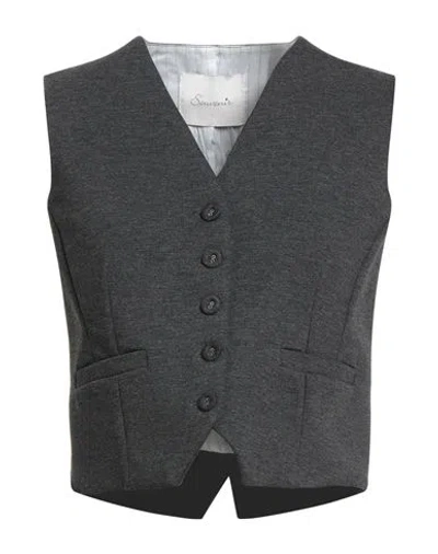 Souvenir Woman Tailored Vest Charcoal Size M Viscose, Polyamide, Elastane In Gray