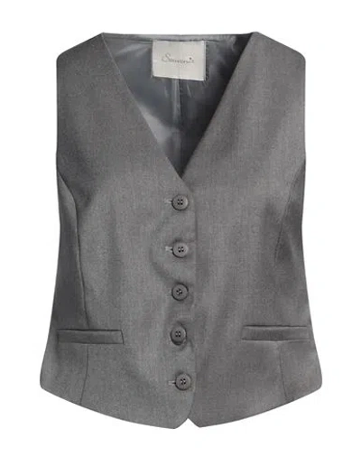 Souvenir Woman Tailored Vest Grey Size Xs Polyester, Viscose, Elastane In Gray
