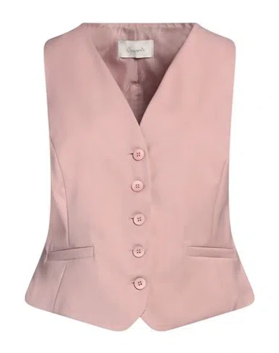 Souvenir Woman Tailored Vest Pastel Pink Size M Polyester, Viscose, Elastane
