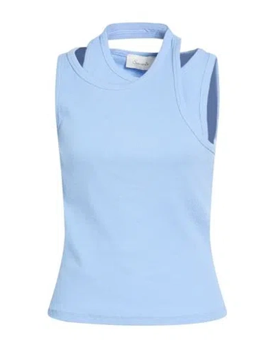 Souvenir Woman Tank Top Azure Size Onesize Cotton In Blue