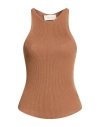 Souvenir Woman Tank Top Brown Size Onesize Viscose, Polyamide