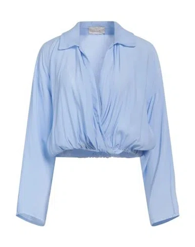 Souvenir Woman Top Azure Size M Viscose In Blue