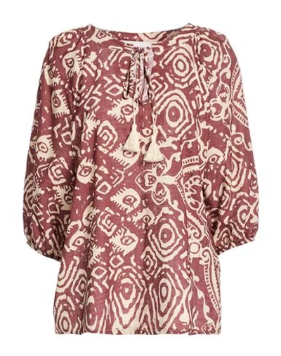 Souvenir Woman Top Brick Size M Viscose, Linen In Multi