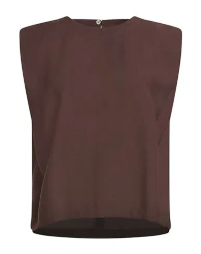 Souvenir Woman Top Chocolate Brown Size Xs Viscose, Polyester In Burgundy