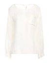 Souvenir Woman Top Cream Size M Viscose, Silk In White