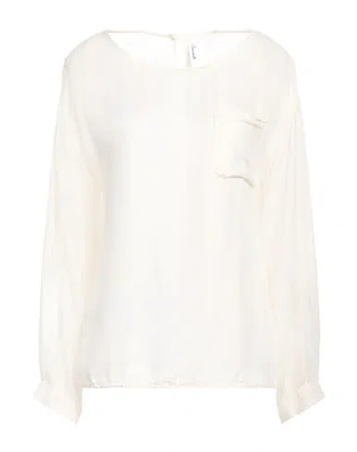 Souvenir Woman Top Cream Size M Viscose, Silk In White