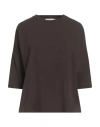 Souvenir Woman Top Dark Brown Size M Polyester, Elastane